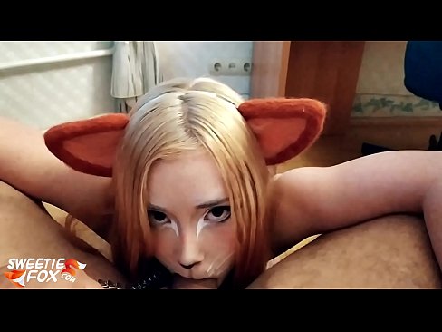 ❤️ Kitsune তার মুখের মধ্যে শিশ্ন এবং কাম গিলে যৌনতা  ﹏